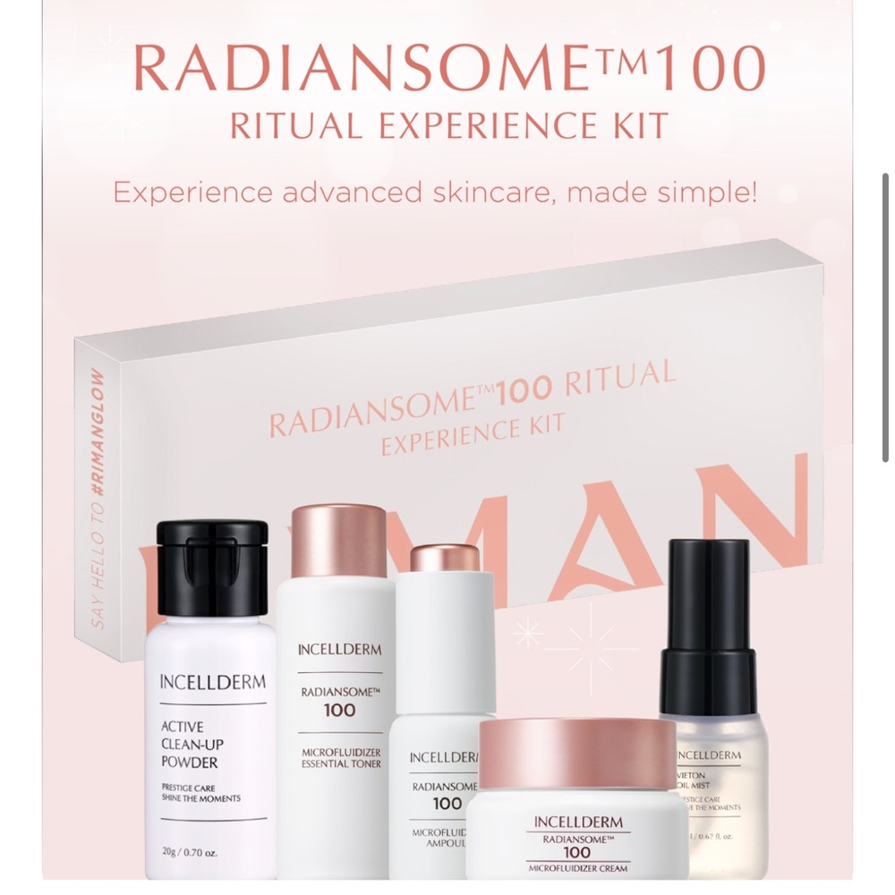 Radiant White and Pink Skincare Cleanser and Exfoliant Set
